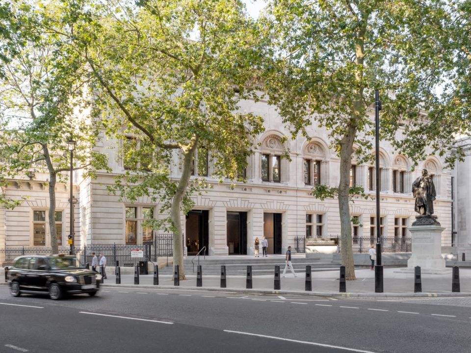 1 The new entrance and forecourt at the National Portrait Gallery London